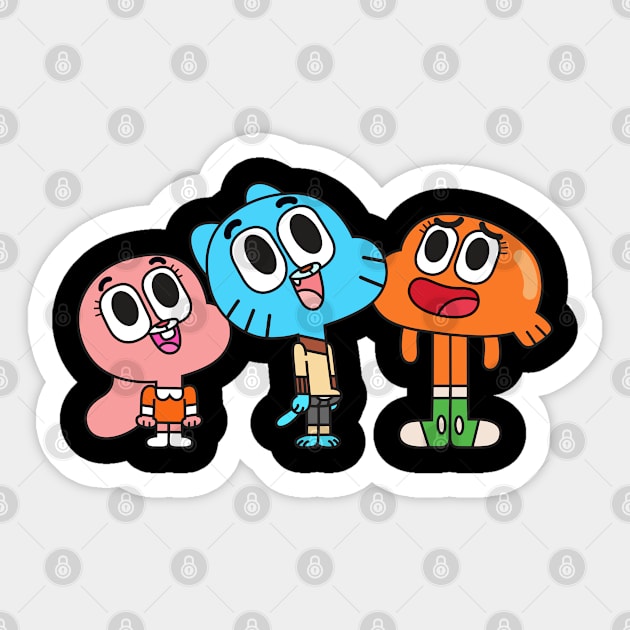 Gumball Darwin Anais Sticker by Plushism